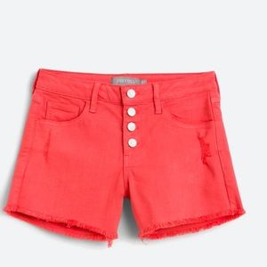 Just USA//Myra Mid-Rise Frayed Hem Button Fly Short